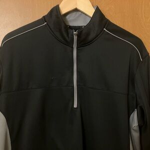 Nike Golf Tour Performance Therma Fit Mens Black/Gray 1/4 Zip Pullover Sz L